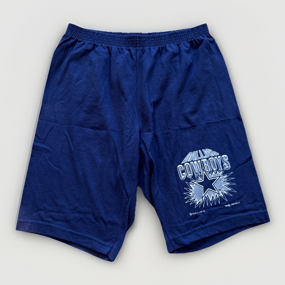 Vintage‎ Dallas Cowboys Shorts Men's M Blue Cotton Chalk Line 90s NFL Gym